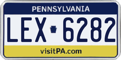 PA license plate LEX6282