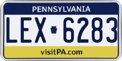 PA license plate LEX6283