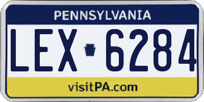 PA license plate LEX6284