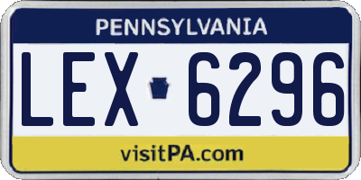 PA license plate LEX6296