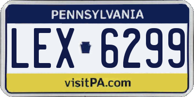 PA license plate LEX6299