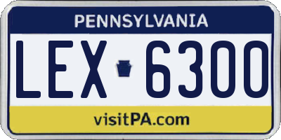 PA license plate LEX6300