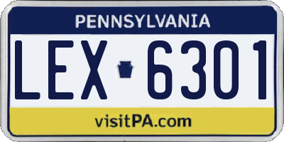 PA license plate LEX6301