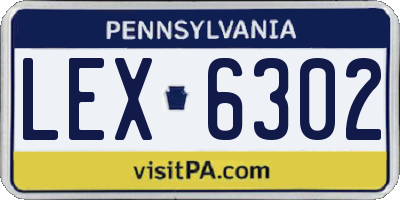 PA license plate LEX6302
