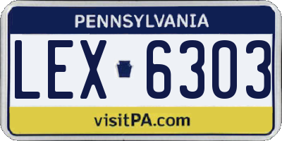PA license plate LEX6303