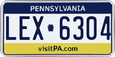 PA license plate LEX6304
