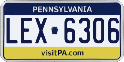 PA license plate LEX6306