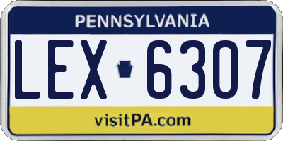 PA license plate LEX6307
