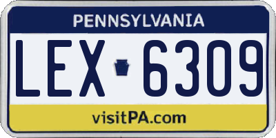 PA license plate LEX6309
