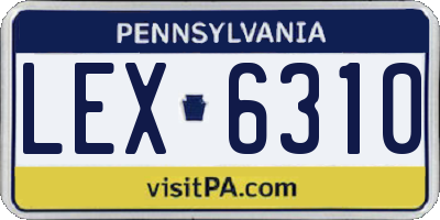 PA license plate LEX6310