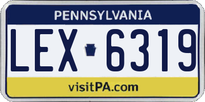 PA license plate LEX6319