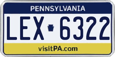 PA license plate LEX6322
