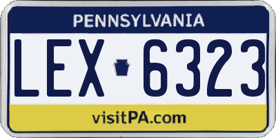 PA license plate LEX6323