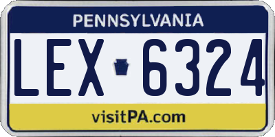PA license plate LEX6324