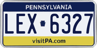 PA license plate LEX6327