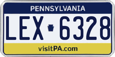 PA license plate LEX6328