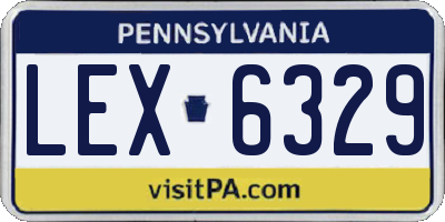 PA license plate LEX6329
