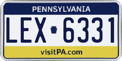 PA license plate LEX6331