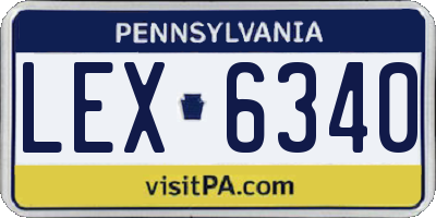 PA license plate LEX6340