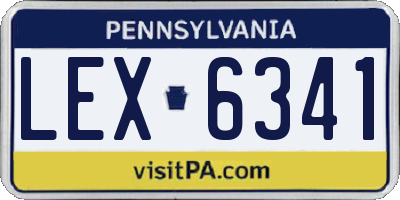 PA license plate LEX6341