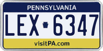PA license plate LEX6347