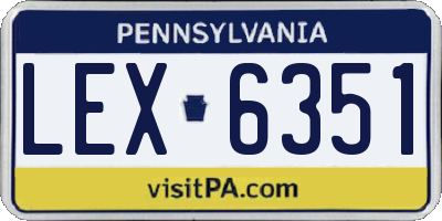 PA license plate LEX6351