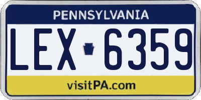 PA license plate LEX6359