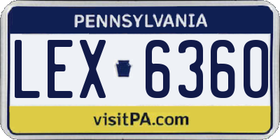 PA license plate LEX6360