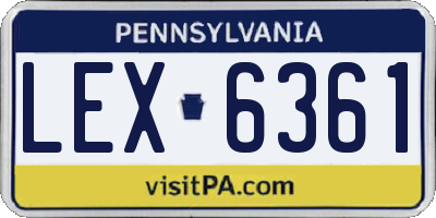 PA license plate LEX6361
