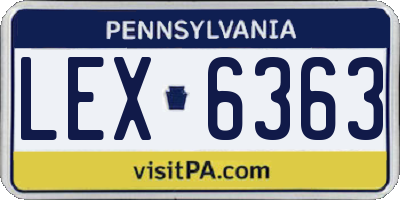 PA license plate LEX6363
