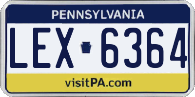 PA license plate LEX6364