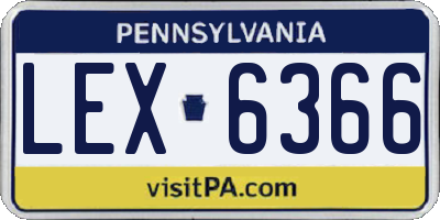 PA license plate LEX6366