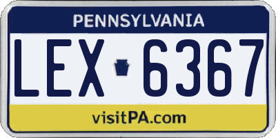 PA license plate LEX6367
