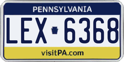 PA license plate LEX6368