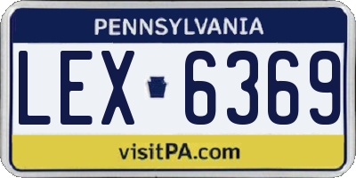 PA license plate LEX6369