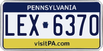PA license plate LEX6370
