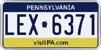 PA license plate LEX6371
