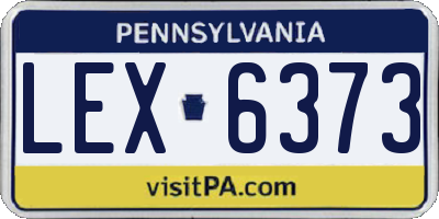 PA license plate LEX6373