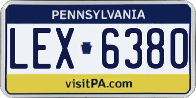 PA license plate LEX6380