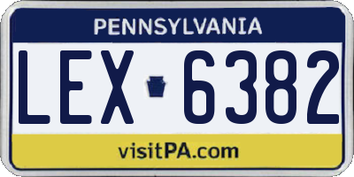 PA license plate LEX6382