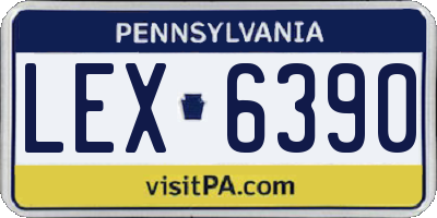 PA license plate LEX6390