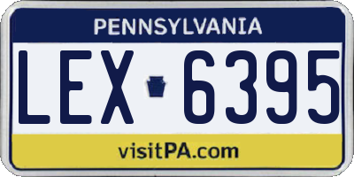 PA license plate LEX6395