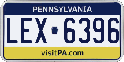 PA license plate LEX6396