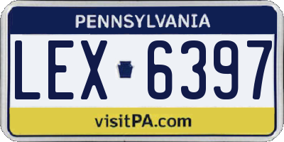 PA license plate LEX6397