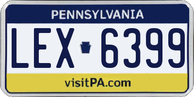 PA license plate LEX6399