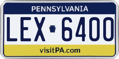 PA license plate LEX6400