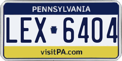 PA license plate LEX6404