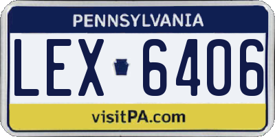 PA license plate LEX6406