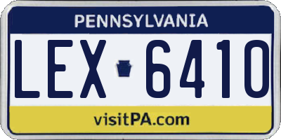 PA license plate LEX6410