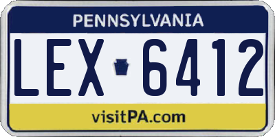 PA license plate LEX6412